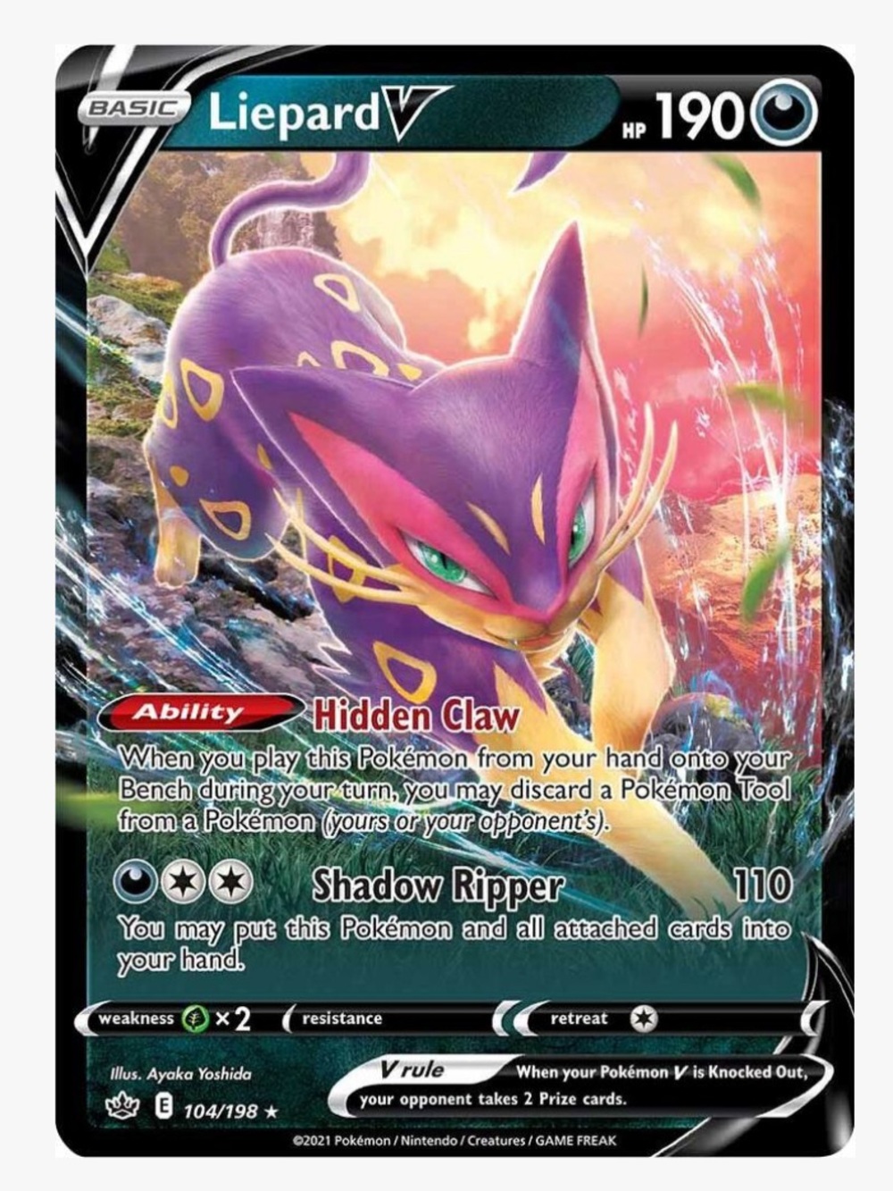 Liepard V SWSH06: Chilling Reign Pokemon Trading Card